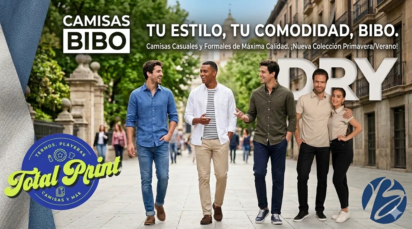 Campaña Total Print de camisas Bibo y playeras polo Dry para uniformes empresariales